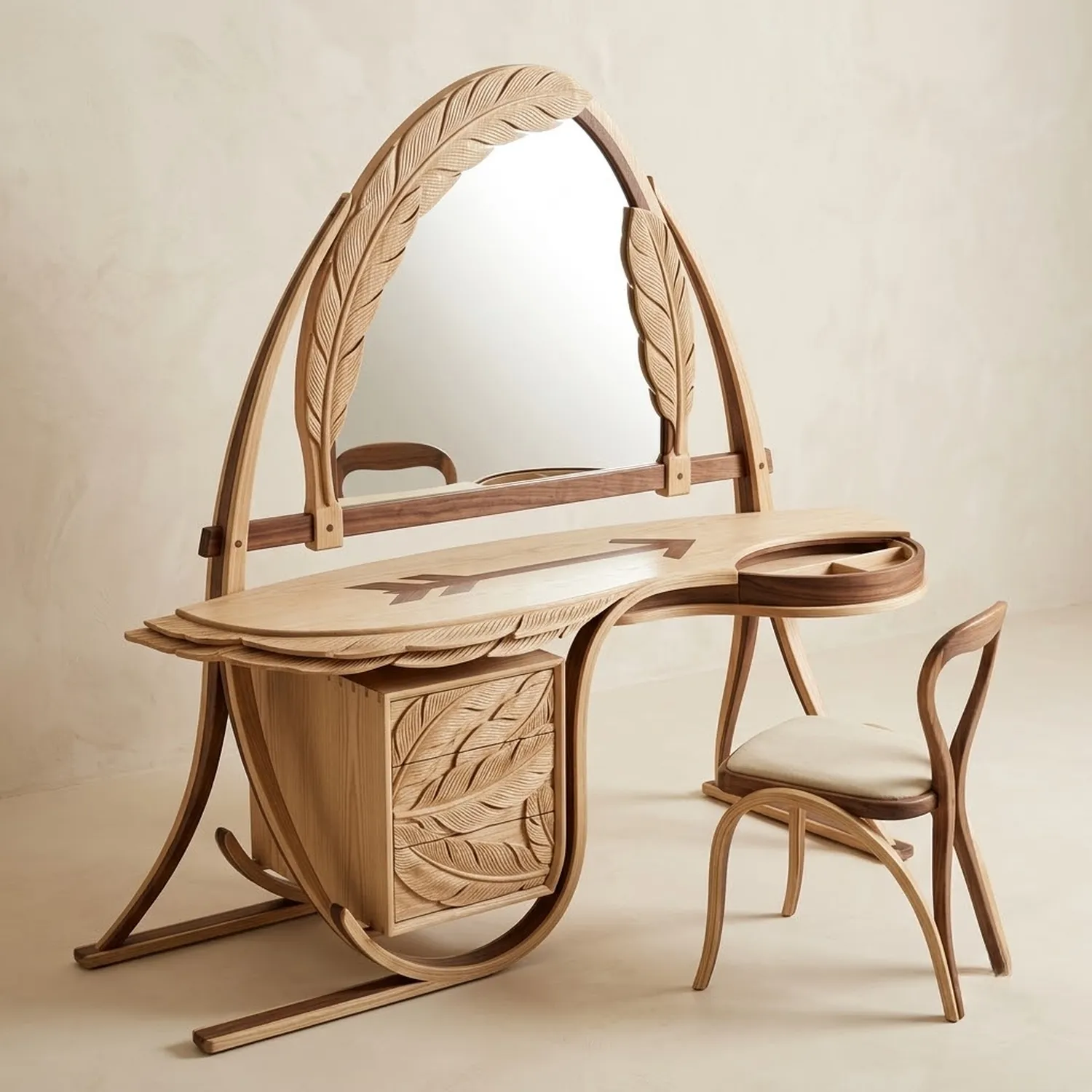 Wood Sagittarius Vanity Table Fire Sign Astrological Adventurous Home Decor